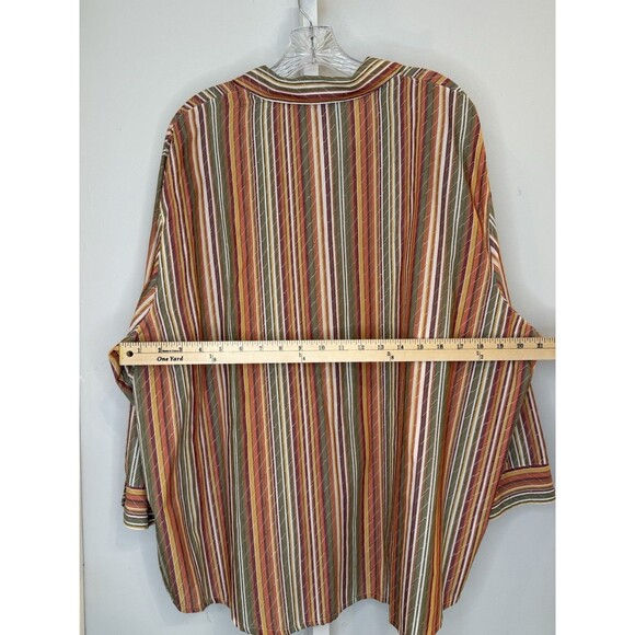 Alfred Dunner Women’s 24W Striped Button Front Shirt Top 3/4 Sleeve Cotton Blend - Picture 6 of 10